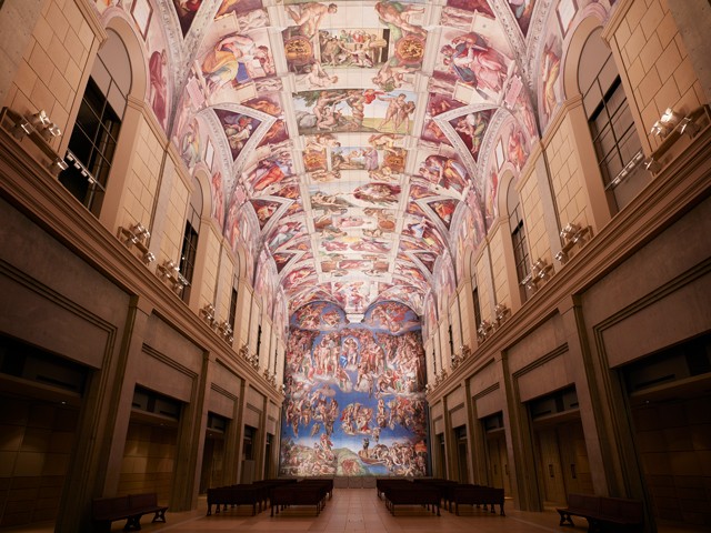 《大塚国際美術館》システィーナ礼拝堂天井画および壁画（イメージ）