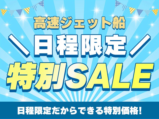 ☆【早い者勝ち日程限定セール！レンタカー付】往復高速ジェット船で 