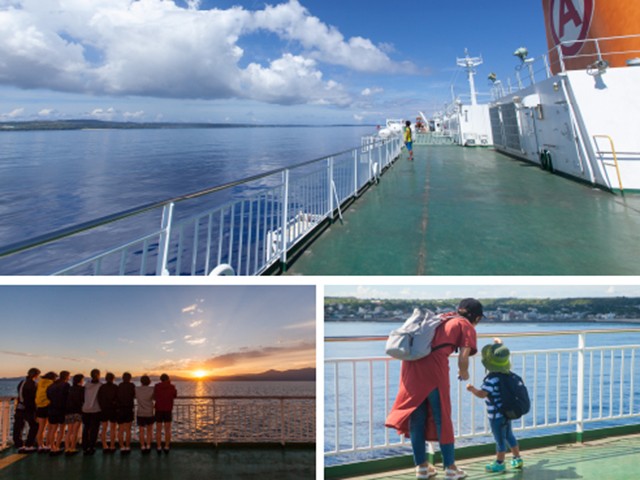 那覇から与論島へは船旅で！※フェリー乗船イメージ